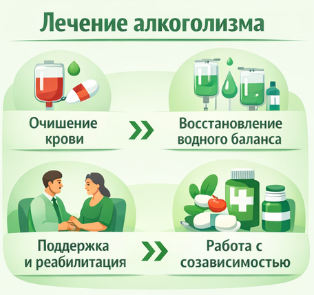 лечение алкоголизма в Кодинске этапы